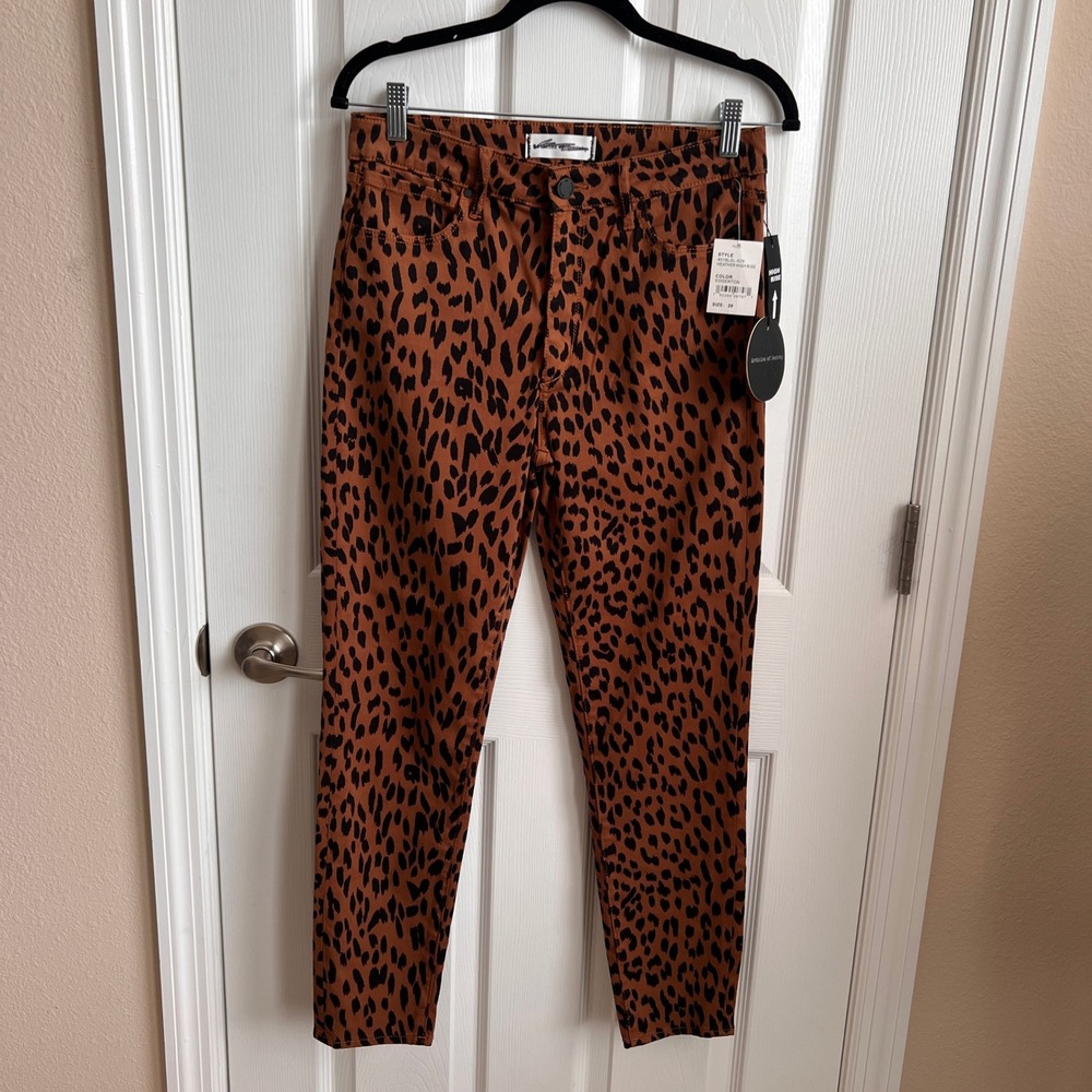 New Articles of Society‎ High Rise Leopard Print Jeans Slim Fit Size 28